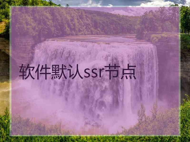 软件默认ssr节点