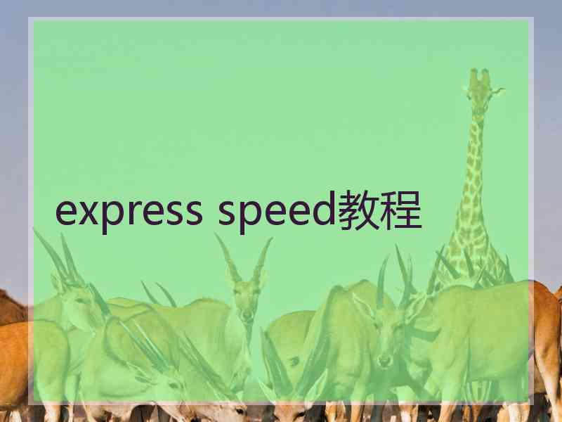 express speed教程