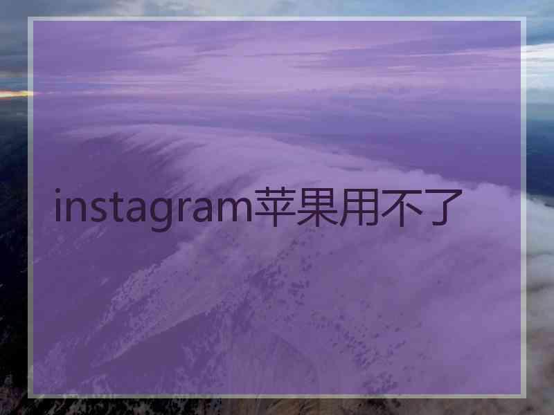 instagram苹果用不了