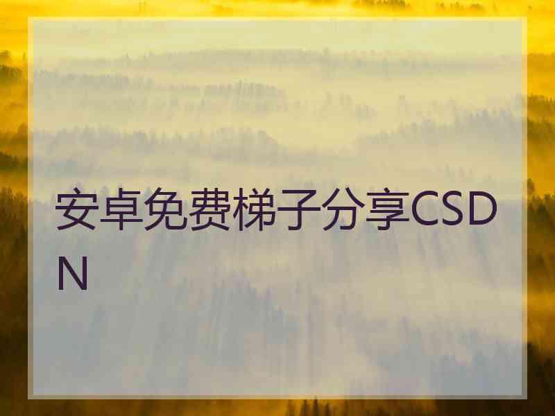 安卓免费梯子分享CSDN