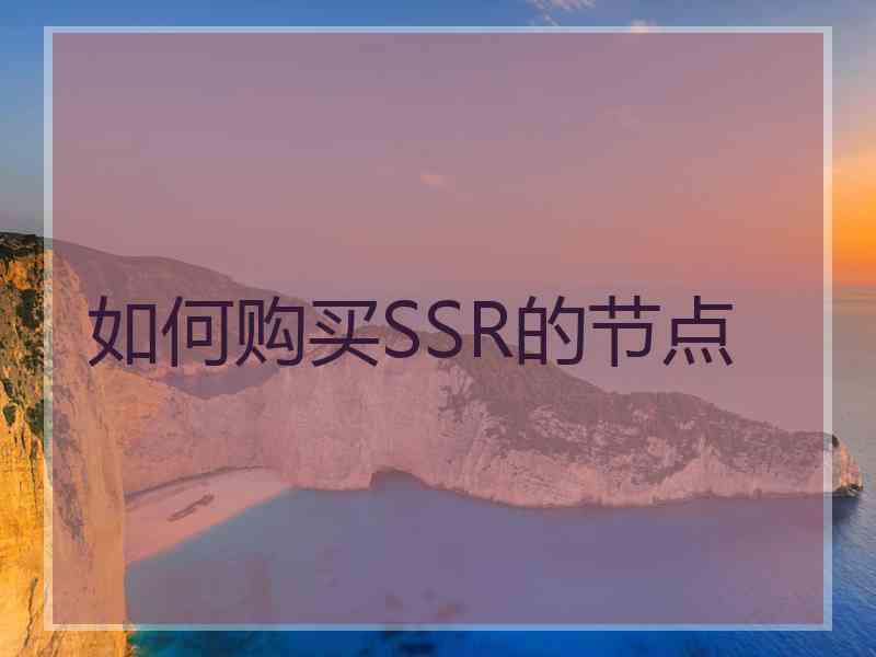 如何购买SSR的节点