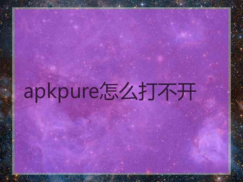 apkpure怎么打不开